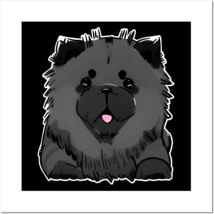 Cute Cartoon Chow Chow Digital Portrait (MD23Ar105c) Posters and Art